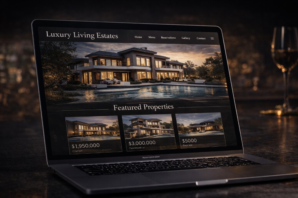 Desktop View - Luxury Living Estates Website